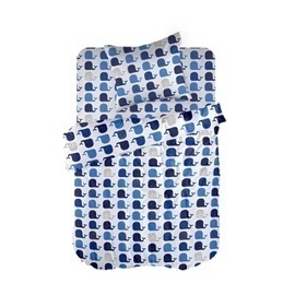 КПБ в детскую кроватку перкаль Wenge baby<982634 Baby whale>